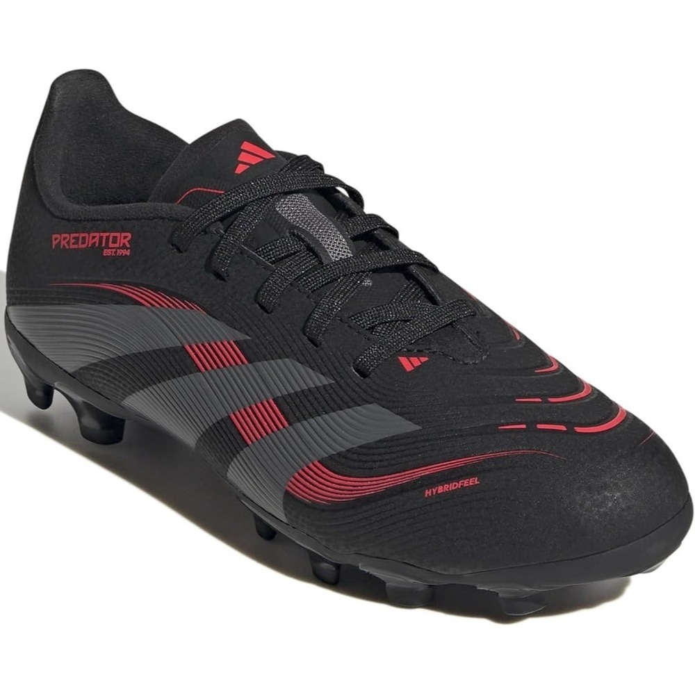 Adidas Predator 24 League FG Junior Soccer Cleats Black Gray‎ Red Kids 5 UK 4.5